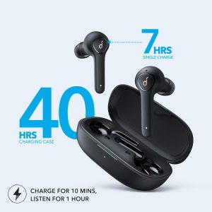 True wireless earbuds with long life battery