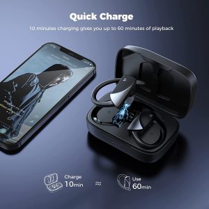 Wireless earbuds with fast charge and long life of battery