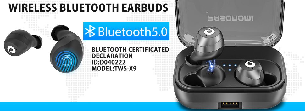 Pasonomi X9 - Wireless Bluetooth Earbuds