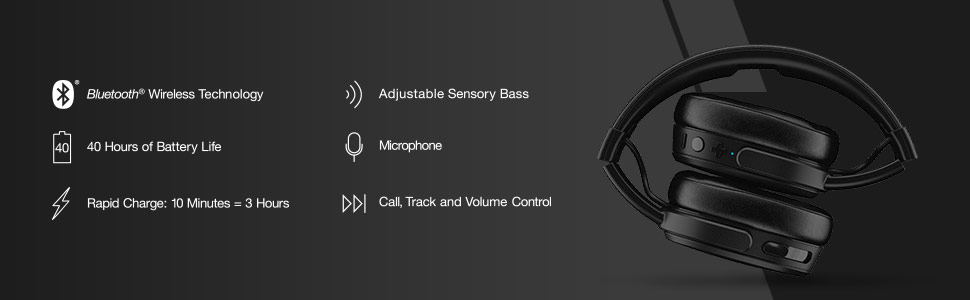 Skullcandy Crusher wireless - comfortable and foldable over-ear headphones