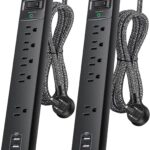 Addtam Power Strip Surge Protector 2 pack