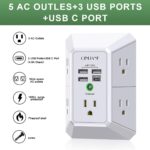 QINLIANF USB Wall Charger - 4USB + 5Outlets