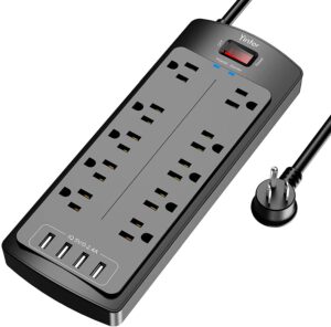 Yintar Power Strip Surge Protector 10 outltes + 4 USB ports