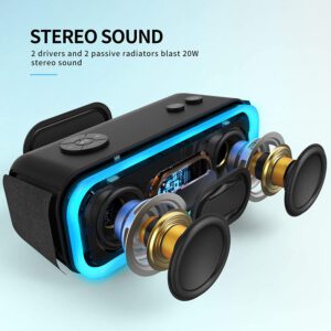 Doss SoundBox Pro - 2 Passive Radiators Blast 20W stereo sound