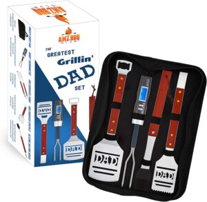AMZ BBQ Club gift for Dad Grill Set (4 Piece outdoor)
