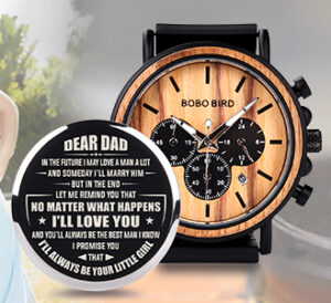 BOBO BIRD Mens Personalized Engraved Wooden Watches - Gift for dad
