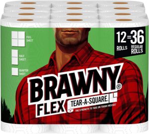 Brawny Flex Paper Towels, 12 Triple Rolls