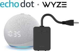 Echo Dot (4th Gen) Smart speaker with clock, Alexa and Smart plug outdoor