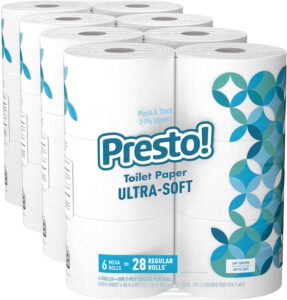 Presto! 308-Sheet Mega Roll Toilet Paper Ultra-Soft