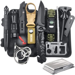 Survival Gear and Equipment 12 in 1 - gift for men or dad