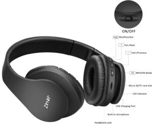 Zihnic Bluetooth over-ear headphones