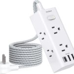 One Beat Power Strip Surge Protector - 6 Widely Outlets with 3 USB Ports