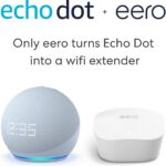 All-New Echo Dot (5th Gen) with clock Cloud Blue with eero Mesh Wifi Router
