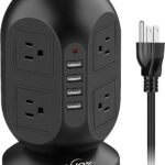 AiJoy Power Strip Tower with Surge Protector 8 AC Outlets with 4 USB Ports