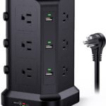 KOOSLA Power Strip Tower Surge Protector - 12 AC Outlets + 6 USB Ports