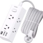 One Beat Power Strip Surge Protector - 6 Widely AC Outlets 3 USB