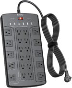 Surge Protector Power Strip with USB SUPERDANNY Extension Cord with 22 Outlets & 6 USB