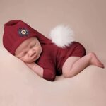 Christmas Newborn Photography Props Red Outfit Baby Photo