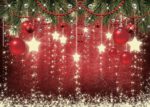 Dudaacvt 7x5ft Christmas Red Backdrop