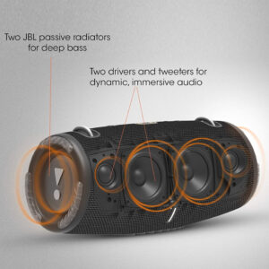 JBL Xrteme 3 Bluetooth speaker - Two JBL passive radiators for deep bass and tow dirvers + twetters for dynamic and immersive audio